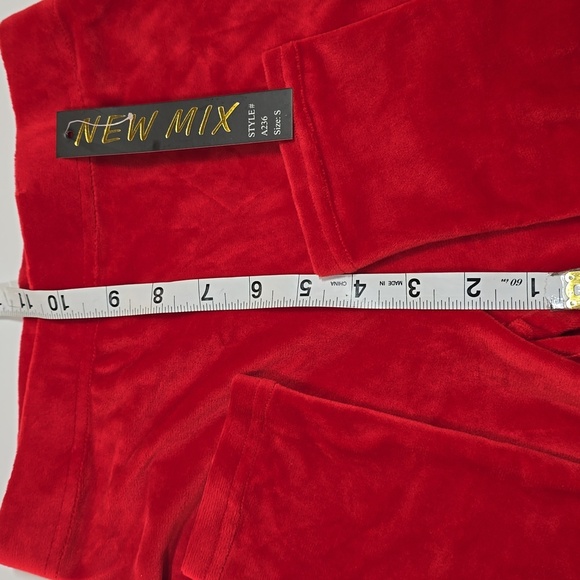 Red Velour Leggings - Picture 10 of 13